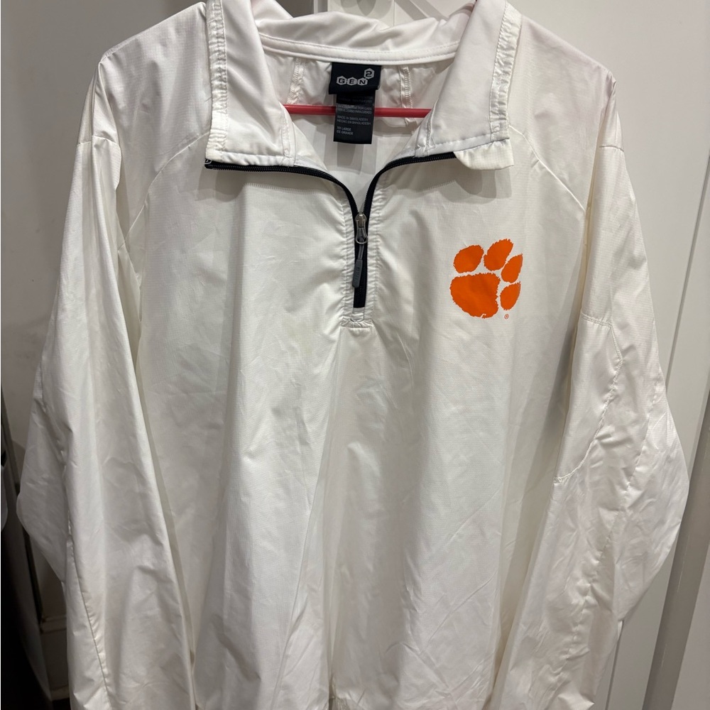 Clemson White Quarter-Zip Pullover Euc! - image 1